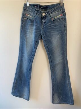 Miss Sixty Medium Wash Low  Rise Flare  Jean 26” Waist, Soft, 100% Cotton